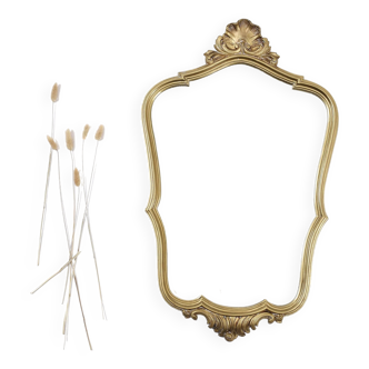 Authentic old resin mirror, gilded by hand