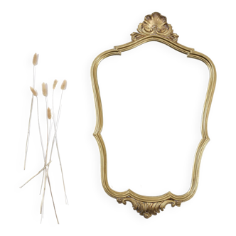 Authentique miroir ancien en résine, doré à la main