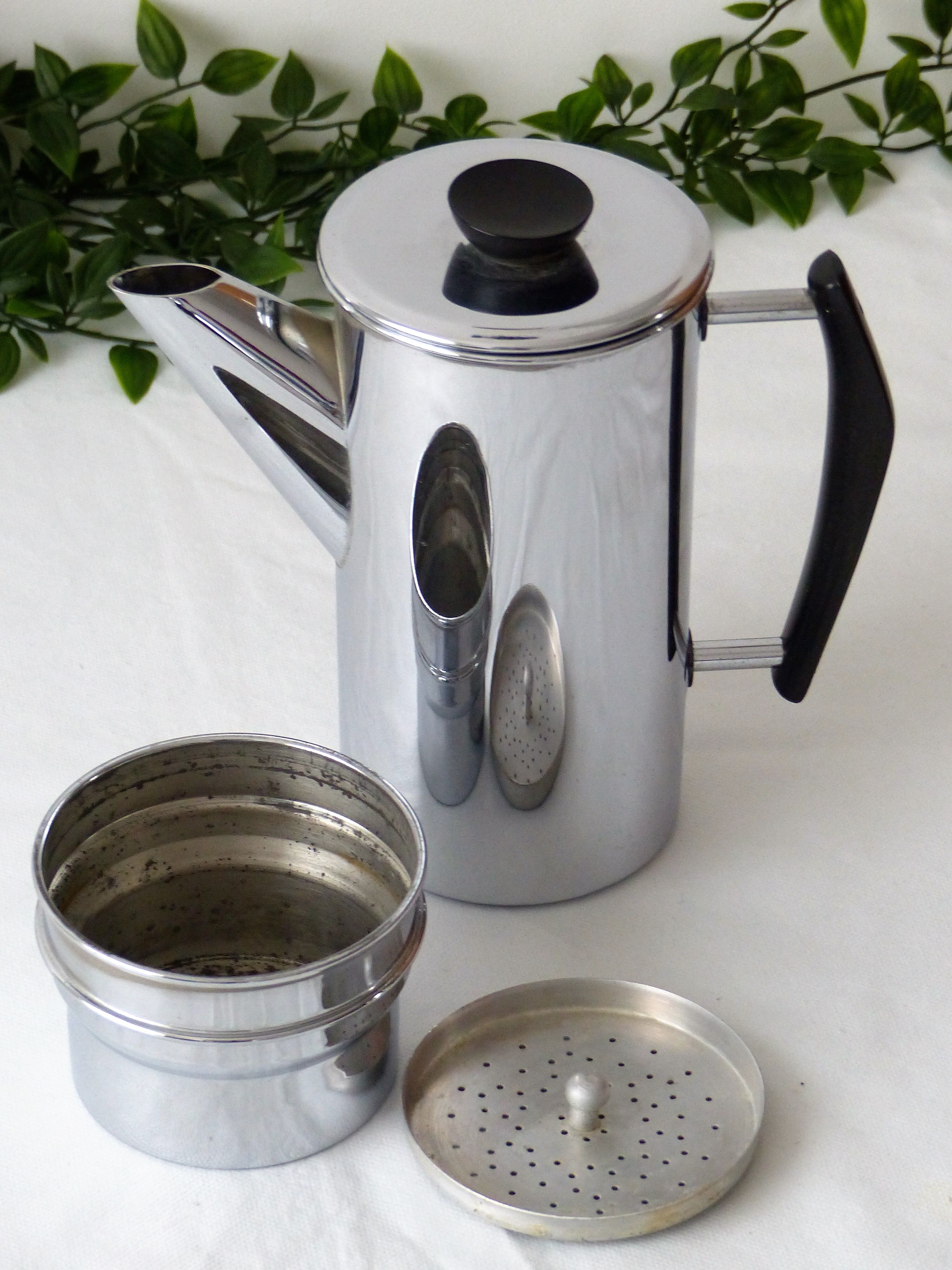 MENESA copper coffee maker vintage chrome 1950