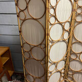 Rattan and bamboo screen vintage design 60/70