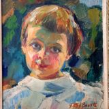 Huile sur toile marouflée sur carton - portrait de jeune fille - 1941 Fernand Belmonte (1897-1981)