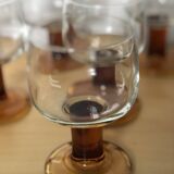 Lot of 8 amber glasses from the 60s