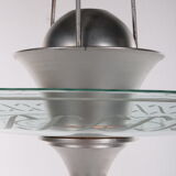 2 Art Deco Hanging lamps with cut glass England 1930