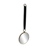 Vintage 1960 witch's eye mirror with green ribbon - 20 x 67 cm