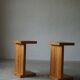 Pair of Scandinavian Modern, Brutalist Night Stands in Solid Pine, 1970s