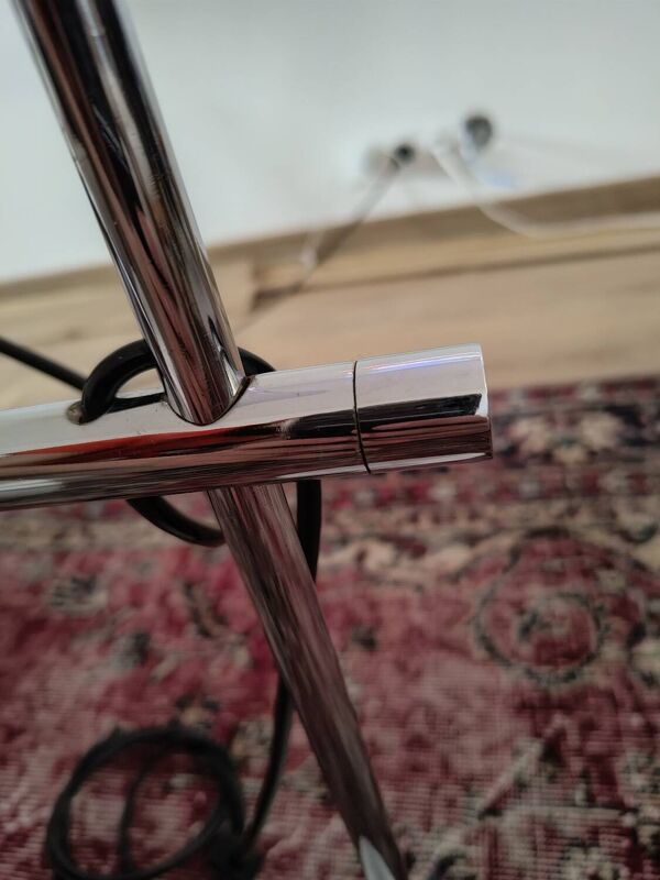 Lampe de Bureau Vintage Chrome & Aluminium – Design 70s – Réglable