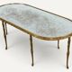Maison Baguès coffee table in gilded bronze and aged mirror – 1950s