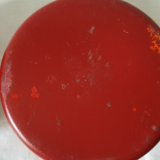 Vintage red metal pots kitchen storage