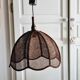 Suspension en raphia marron