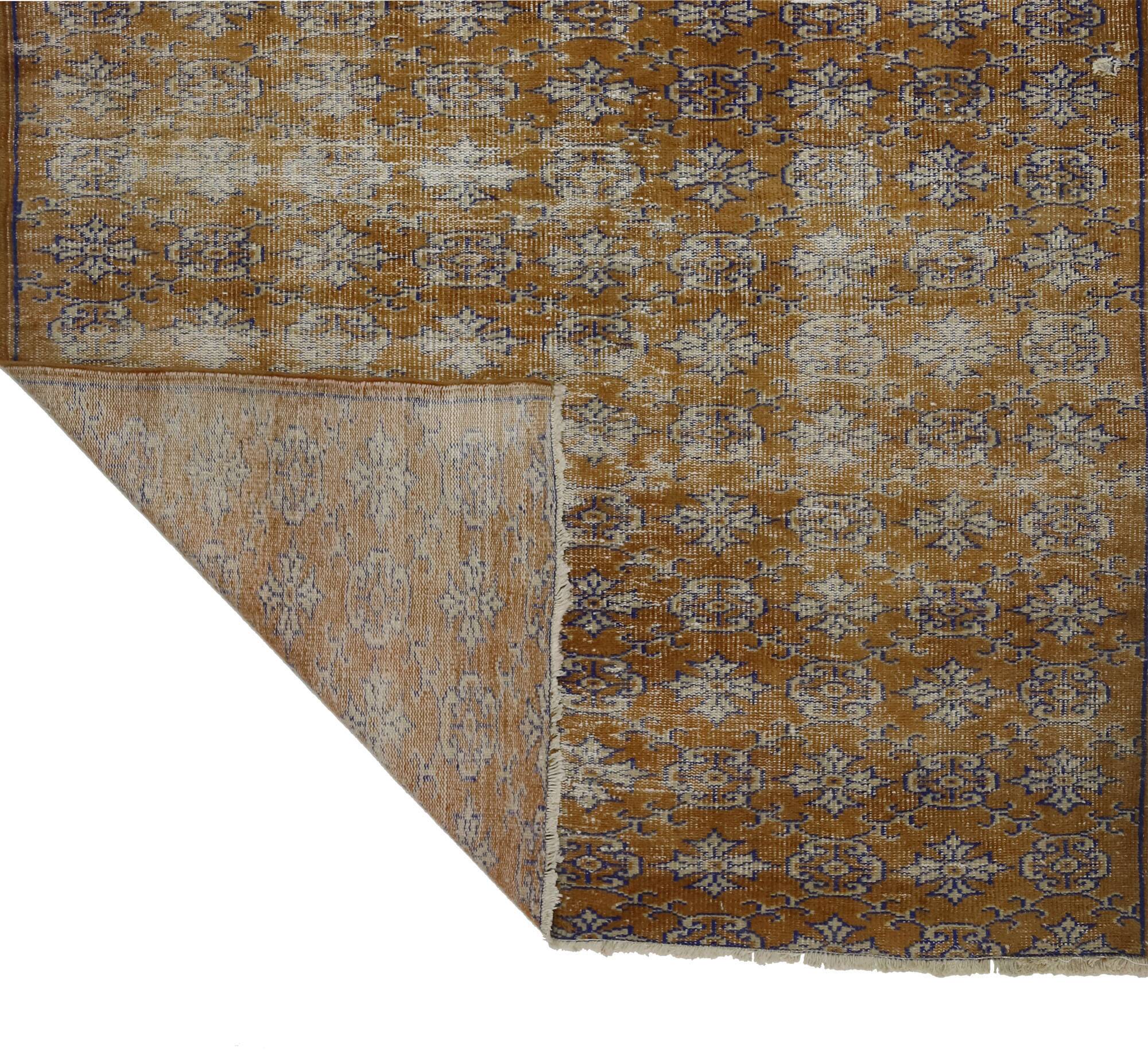 Tapis Oushak Authentique – Tons Moutarde & Ivoire, 175 x 250 cm