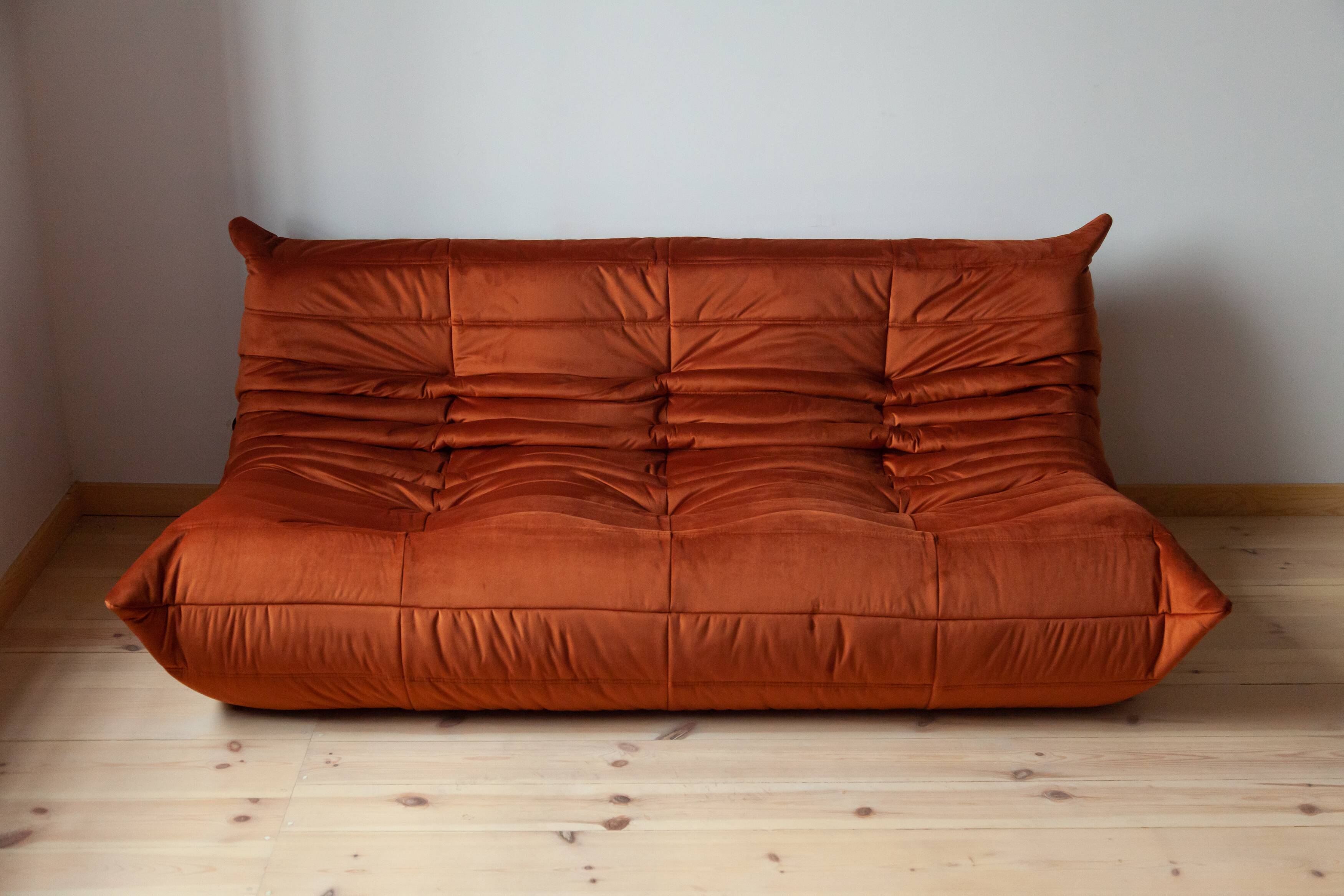 3-seater sofa, armchair and ottoman Togo model designed by Michel Ducaroy 1973