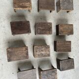 Small stool, side stool in old teak, footrest