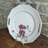 Plate with handles, Saint Amand ceramic serving dish, Simone model