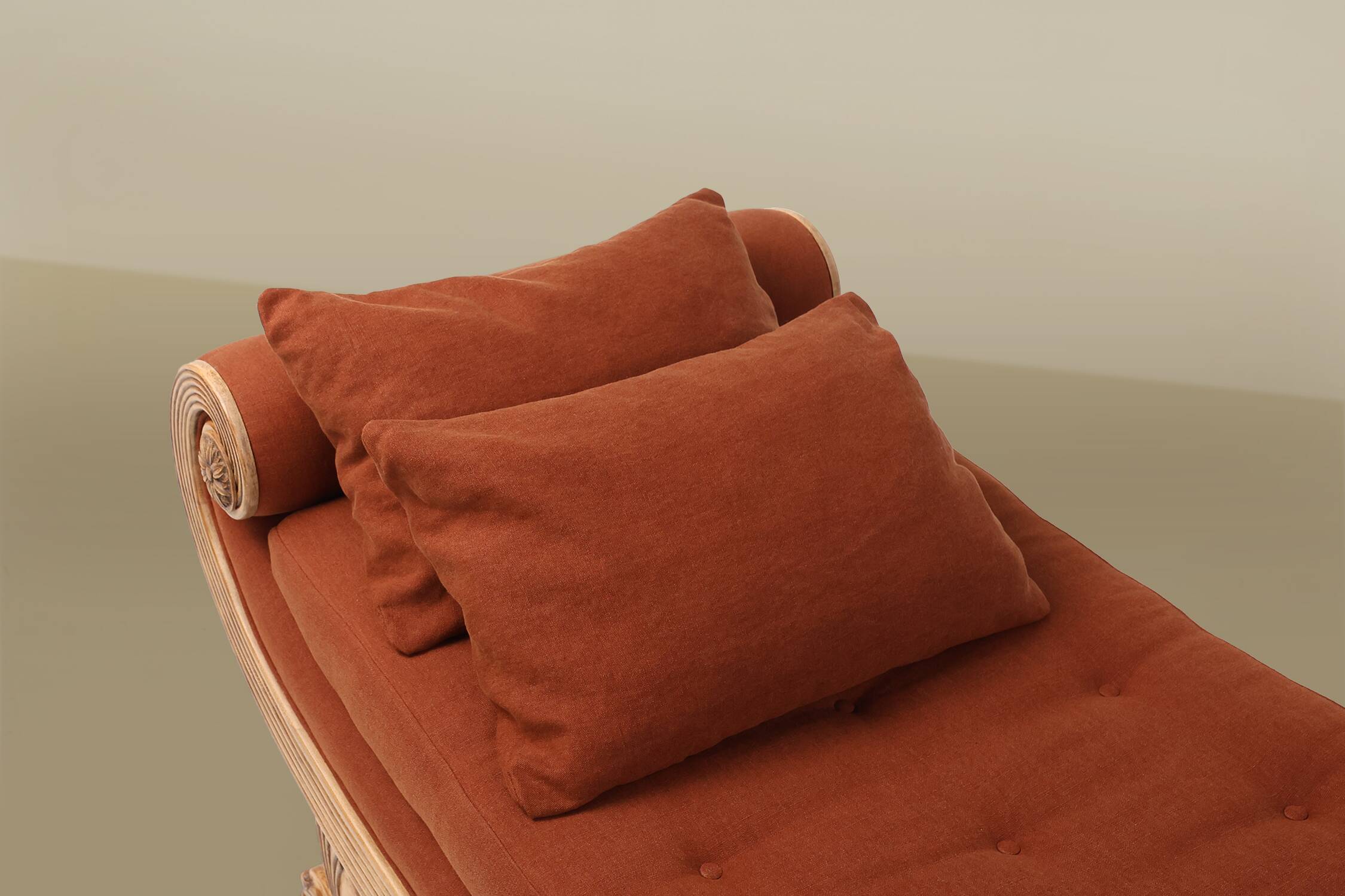 French hand carved oak daybed in Empire style