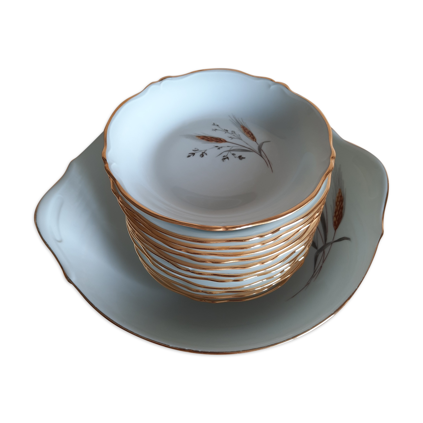 Fruit service 12 cups and 1 salad bowl Limoges