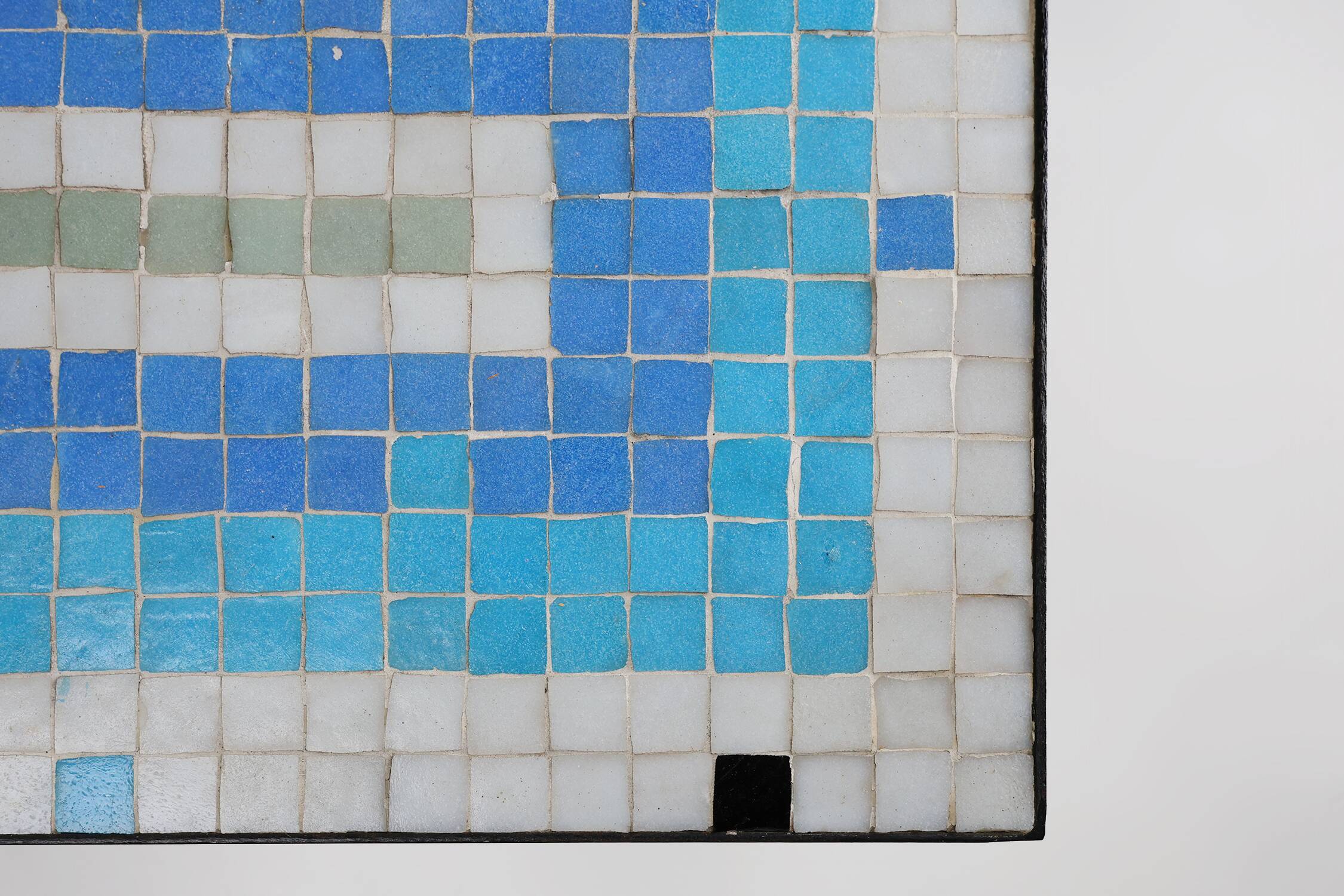 Mid-century mosaic coffee table with metal frame, France