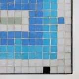 Mid-century mosaic coffee table with metal frame, France