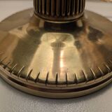 Antique Second Empire Napoleon III table lamp, 1870, brass and opaline glass