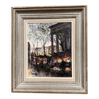 Oil painting on canvas, view of Paris, signed lower left Yves Gonec, 20th century