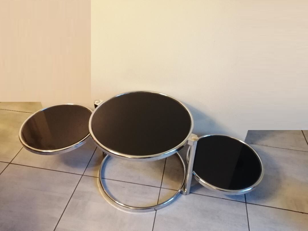 Round coffee table 3 extendable trays