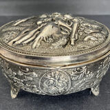 Silver metal jewelry box