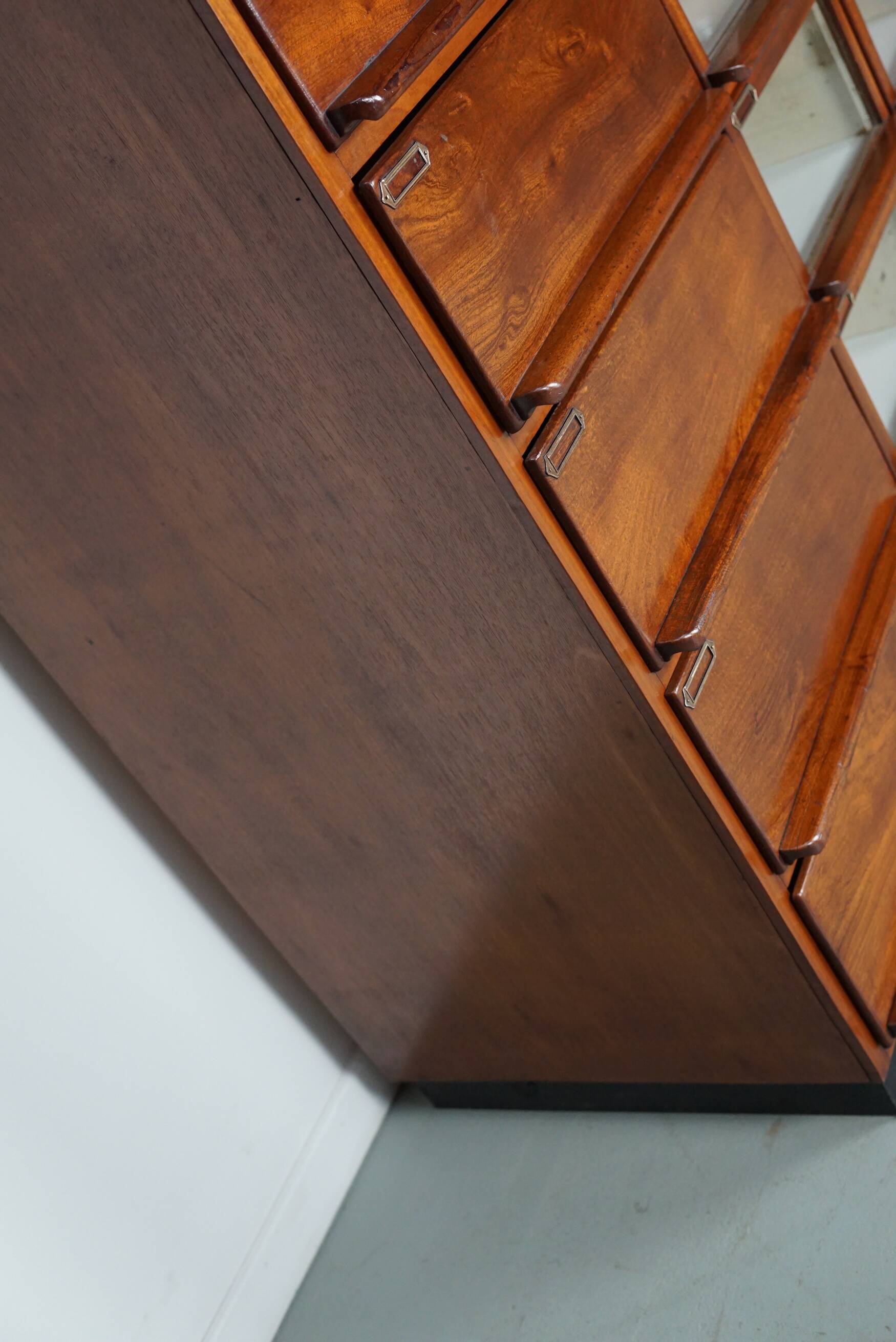 Vintage dutch hardwood haberdashery shop cabinet, 1930s