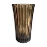 Vase en verre trempé fumé noir vintage 70