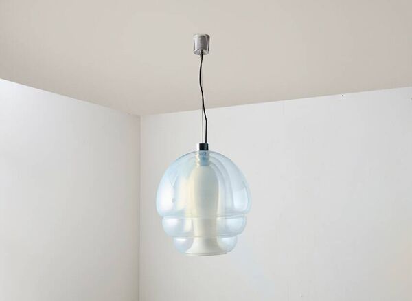 Lampe à suspension Carlo Nason LS134 pour Mazzega Italie années 1960