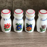 Set of 4 vintage opaline spice jars