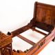 Bed made of solid walnut with marquetry details. France, 1930s.