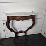 Console galbée ancienne style Louis XV en noyer