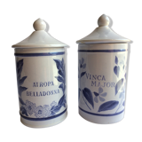 Pair of ceramic pharmacy pots