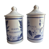 Pair of ceramic pharmacy pots