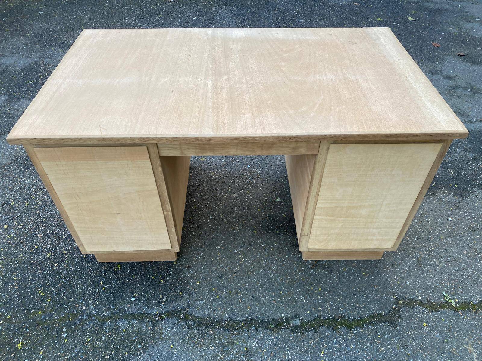 Bureau administratif extensible rénové en chêne du XIXème 130cm