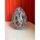 Small Murano-Style Glass Egg Lamp with Multicoloured Floral Decoration