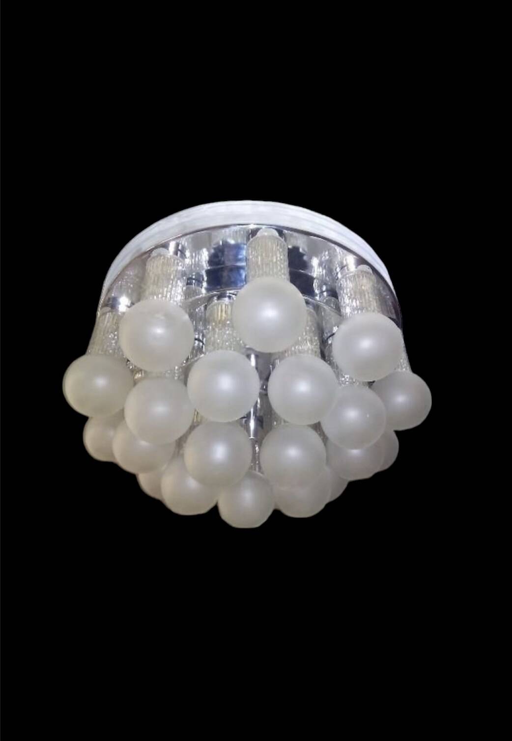 Kinkeldey globe and crystal ceiling light, Austria 1970s