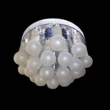 Kinkeldey globe and crystal ceiling light, Austria 1970s