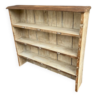 Haut de vaisselier transformé en étagère, en chêne