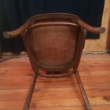 Thonet armchair in curved wood and stylized patterns