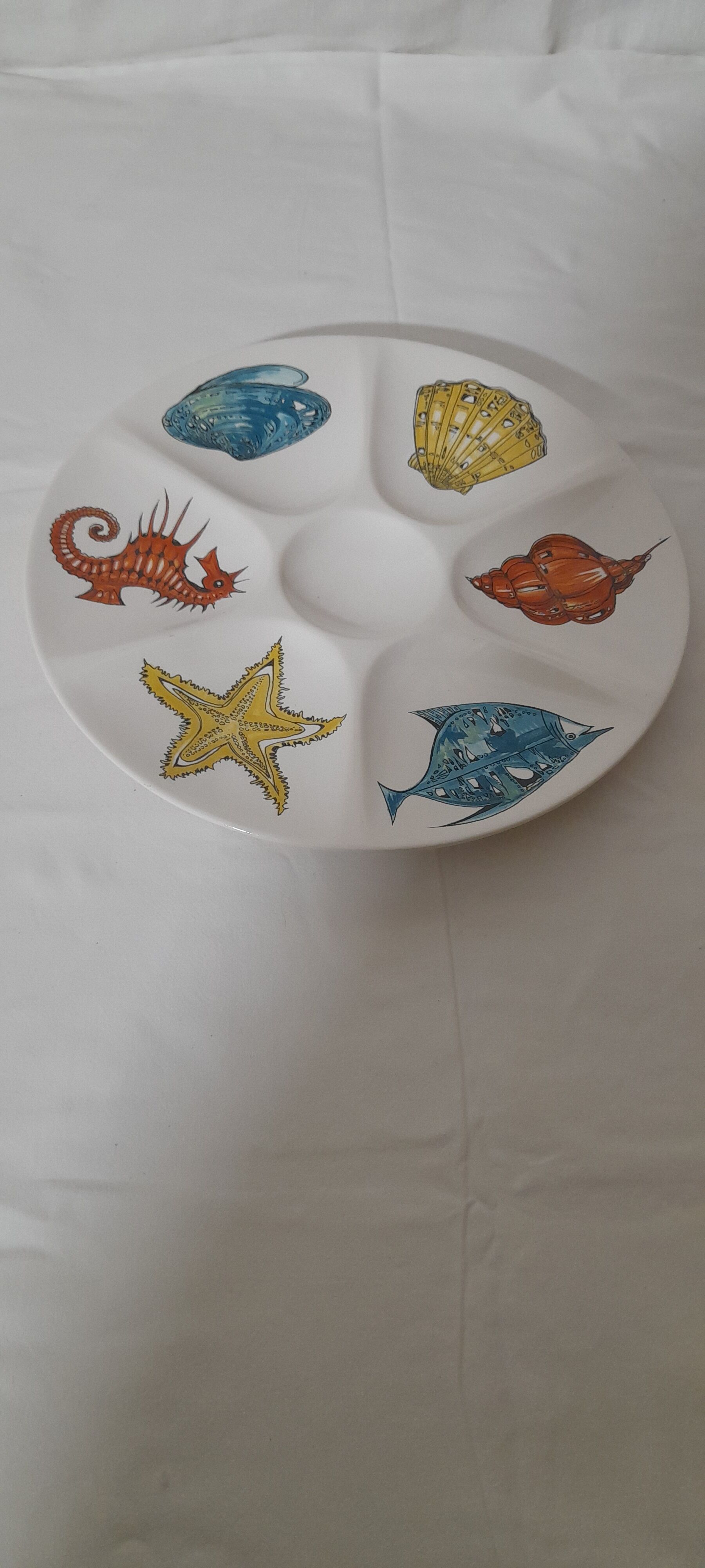 6 Villeroy & Boch diam tiled oyster plates 25,5