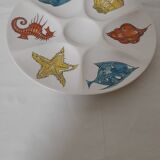 6 Villeroy & Boch diam tiled oyster plates 25,5