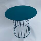 Peacock blue Disc side table