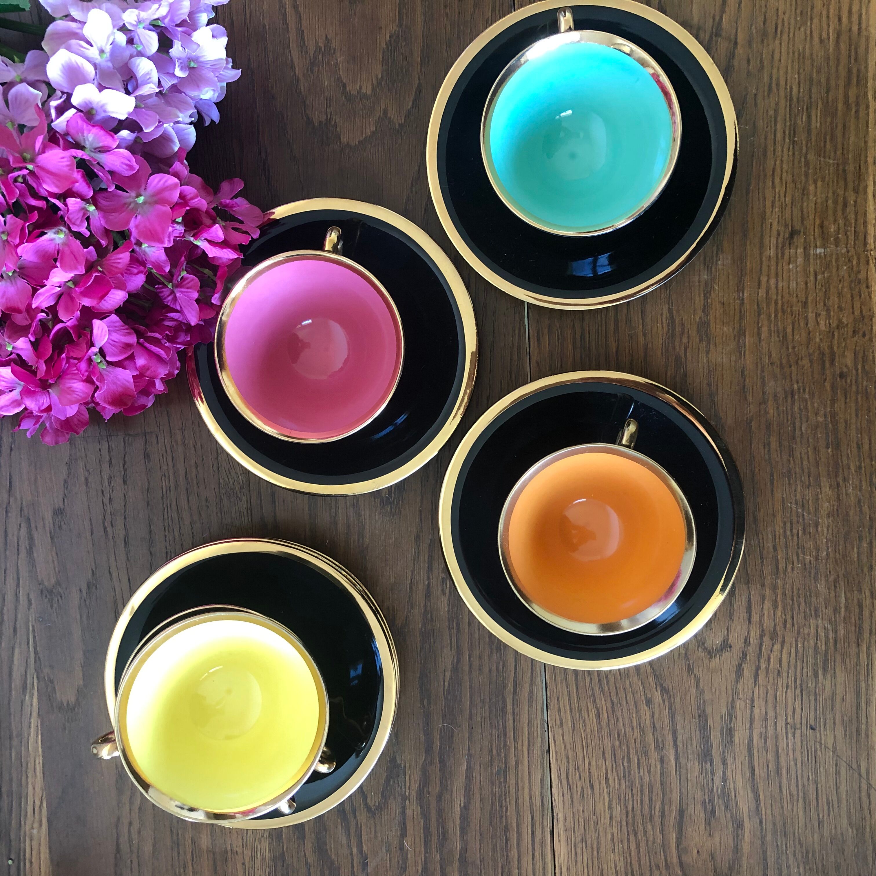 6 cups and saucer for coffee or tea art deco