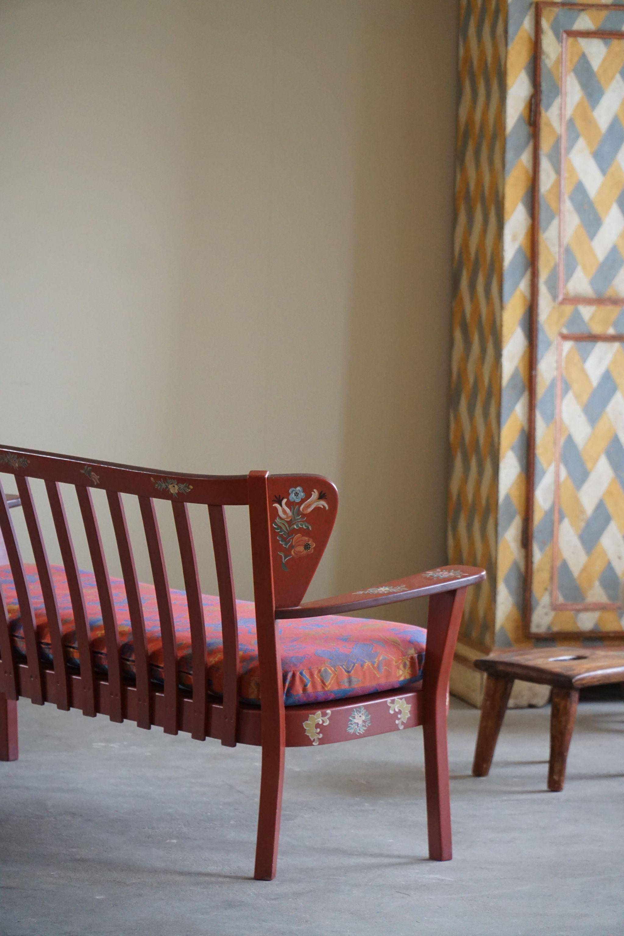 Fritz Hansen, "Canada" Model, 3-Seater Sofa painted Almue, Danish Modern, 1939