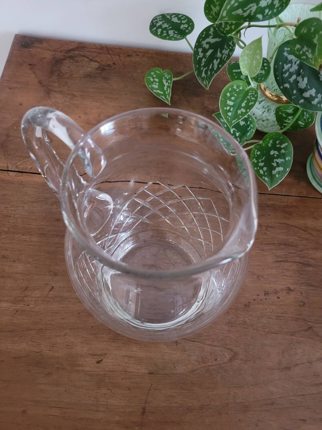 Chiseled/cut crystal pitcher