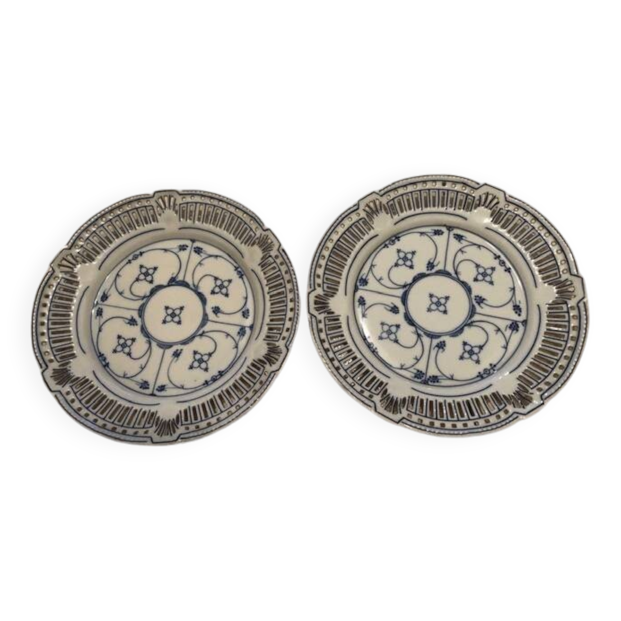2 assiettes à dessert Schwarzenhammer bleu