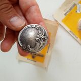 Antique furniture knob, old silver, Louis XV style