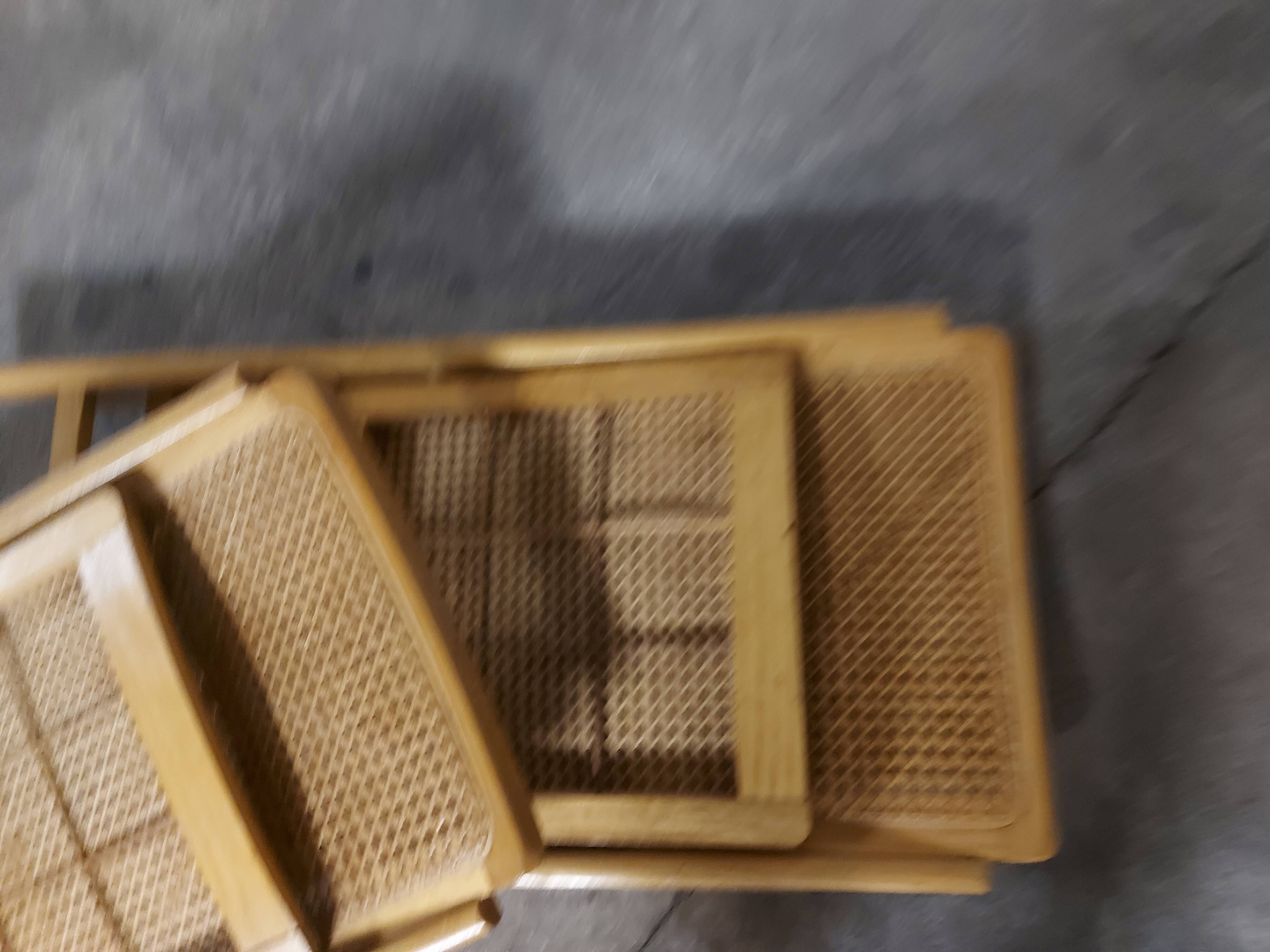 Set de 3 chaises  cannées  pliantes vintages 70