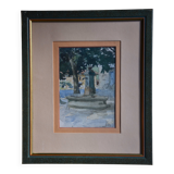 Hippolyte Léty, Fountain in the square at Meyssiez (Dauphiné), 1943