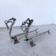 Paire de chenets zoomorphes métal « chiens » 1950